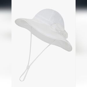 Girls White Sun Hat 6-12 Months